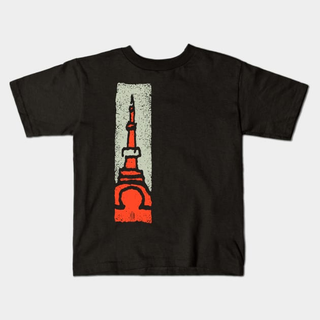 Eiffeltower - Paris France Art-Deco Kids T-Shirt by Nikokosmos
